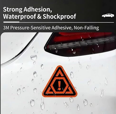Outdoor Triangular high-Intensity Reflective Safety Warning Sticker for Cars -2-Piece Set (Fluorescent Green, Orange red)+Scraper in Saudi Arabia