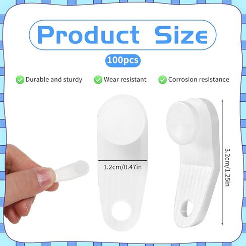 50 قطعة من خطافات الستائر البلاستيكية، أسطوانة الستائر، ستائر مسار الستائر الشراعية، شرائح قضبان عرض بيضاء، خطافات مسار السكك الحديدية، أجزاء استبدال السكك الحديدية المنزلقة المتقاطعة in Kuwait