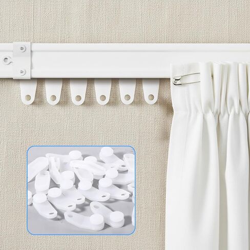 50 قطعة من خطافات الستائر البلاستيكية، أسطوانة الستائر، ستائر مسار الستائر الشراعية، شرائح قضبان عرض بيضاء، خطافات مسار السكك الحديدية، أجزاء استبدال السكك الحديدية المنزلقة المتقاطعة in Kuwait