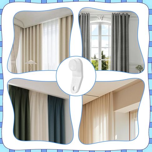 50 قطعة من خطافات الستائر البلاستيكية، أسطوانة الستائر، ستائر مسار الستائر الشراعية، شرائح قضبان عرض بيضاء، خطافات مسار السكك الحديدية، أجزاء استبدال السكك الحديدية المنزلقة المتقاطعة in Kuwait