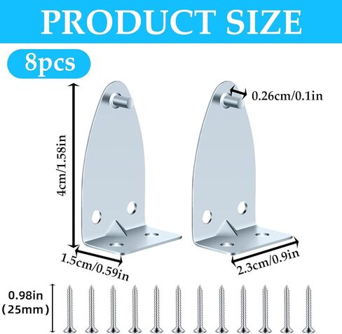 Metal Blinds Hold Down Brackets 8 Pieces Mini Brackets for Blinds Metal Hold Down Bracket Holder Blind Bottom Rail Holds Clips Replacements Blind Parts with Install Screws for Windows Doors in Saudi Arabia