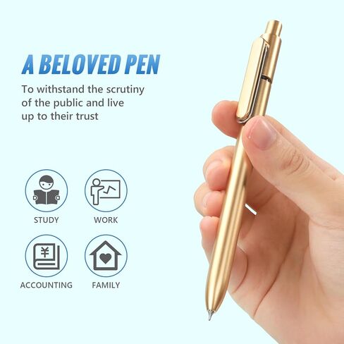 6 Pack Black Gel Pens 0.5mm Black Gel Ink Pens Bulk Fine Point Quick Drying Pens,Retractable Roller Ball Gel Pen,for Smooth Writing,Gold ABS Case with Pocket Clip Perfect for Office School in Saudi Arabia