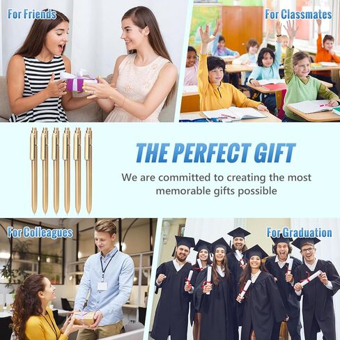 6 Pack Black Gel Pens 0.5mm Black Gel Ink Pens Bulk Fine Point Quick Drying Pens,Retractable Roller Ball Gel Pen,for Smooth Writing,Gold ABS Case with Pocket Clip Perfect for Office School in Saudi Arabia