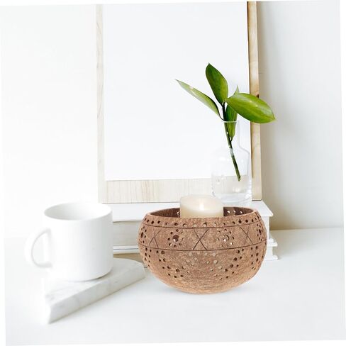 OUNONA Coconut Shell Candle Bowl Lid Natural Coconut Jar for Candle Making for Home Decor in Kuwait