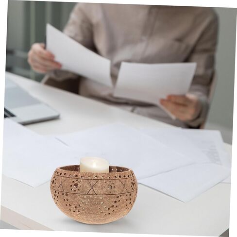 OUNONA Coconut Shell Candle Bowl Lid Natural Coconut Jar for Candle Making for Home Decor in Kuwait