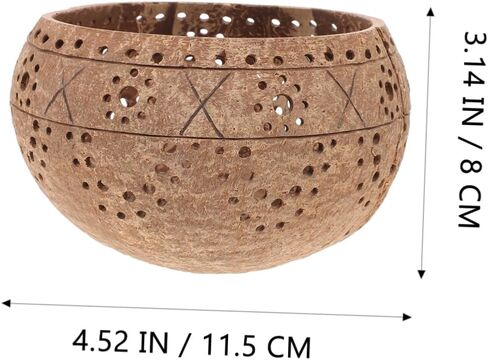 OUNONA Coconut Shell Candle Bowl Lid Natural Coconut Jar for Candle Making for Home Decor in Kuwait