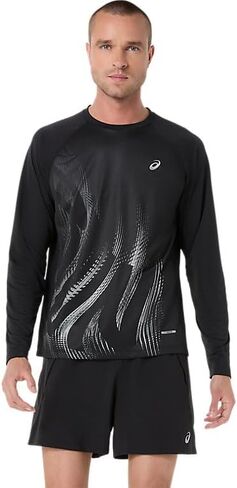 ASICS Men's Road Graphic Long Sleeve TOP Running Apparel in Saudi Arabia