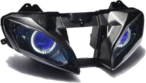 Headlight assembly LED Angel Demon Eyes HID Bulb for Yamaha YZF R6 2008-2014 (White & Blue) in Saudi Arabia