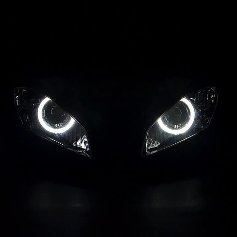 Headlight assembly LED Angel Demon Eyes HID Bulb for Yamaha YZF R6 2008-2014 (White & Blue) in Saudi Arabia