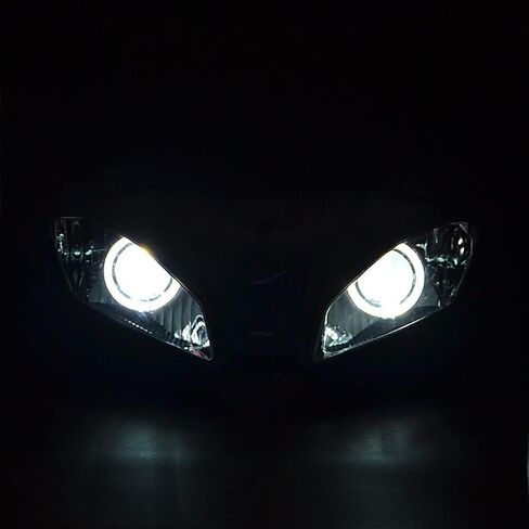 Headlight assembly LED Angel Demon Eyes HID Bulb for Yamaha YZF R6 2008-2014 (White & Blue) in Saudi Arabia