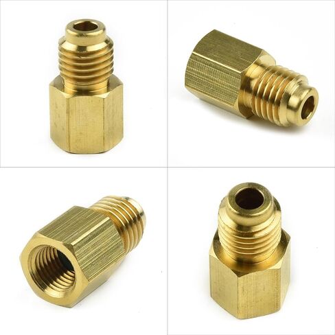 Brass R134a to R12 AC Adapter Fitting with 1/2" ACME Male and 1/4" SAE Female Quick Coupling for Automotive Air Conditioning Systems in Kuwait