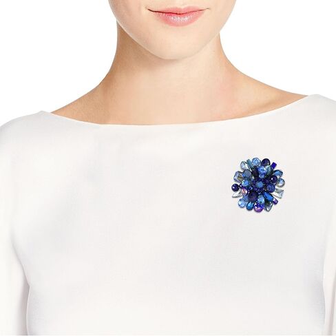 Midnight Blue Blossoming Lotus Simulated Blue Lapis-Lazuli Floral Pin or Brooch in Saudi Arabia