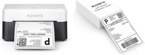 MUNBYN RW403B Bluetooth Thermal Label Printer+4"x6" Direct Thermal Shipping Labels in Saudi Arabia