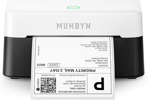 MUNBYN RW403B Bluetooth Thermal Label Printer+4"x6" Direct Thermal Shipping Labels in Saudi Arabia