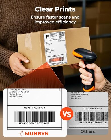 MUNBYN RW403B Bluetooth Thermal Label Printer+4"x6" Direct Thermal Shipping Labels in Saudi Arabia