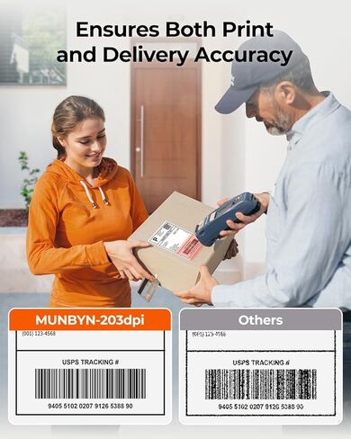 MUNBYN 130B Bluetooth Thermal Label Printer+4"x6" Direct Thermal Labels in Saudi Arabia