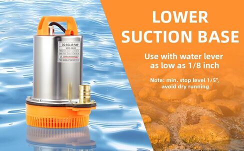 DC 12V Submersible Water Pump Submersible Deep Well Water Pump 1 inch Outlet，Irrigation Water Pump with Upgrade Copper Motor in Saudi Arabia