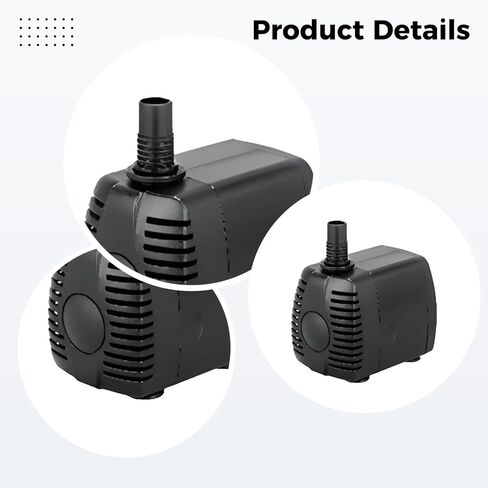 15W Submersible Fountain Pump, 198 GPH, 59 Lift, Quiet in Saudi Arabia