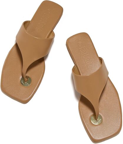 صنادل نسائية مسطحة صيفية للشاطئ مفتوحة بمقدمة مربعة فليب فلوب مريحة مسطحة سهلة الارتداء in Kuwait