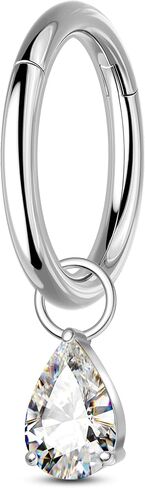 COCHARM التيتانيوم الفرس هوب البطن زر الدائري، 8mm 14G الدمعة البطن السرة الدائري، هوب المتدلية ثقب البطن مجوهرات النيكل الحرة in Saudi Arabia