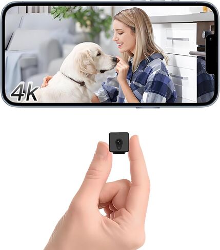 كاميرا مراقبة صغيرة بدقة 4K عالية الدقة داخلية لاسلكية منزلية صغيرة 2025 كاميرا مربية صغيرة محمولة صغيرة لا تحتاج إلى كاميرات واي فاي كشف الحركة للرؤية الليلية، التحكم في التطبيقات، تخزين SD، زاوية واسعة للمنزل في الهواء الطلق in Kuwait
