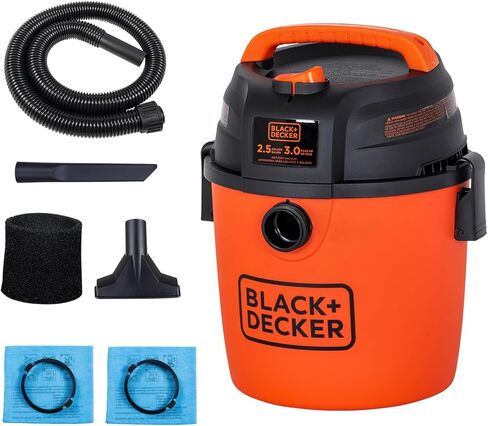 BLACK+DECKER Shop Vacuum Wet and Dry, 4 Gallon 5.0 Peak HP Shop Vac, Powerful Suction with Blower Fuction, Quiet Operation with Muffler, On-Board Storage and Complete Accessory Set, BDXV18905P-4 in Saudi Arabia