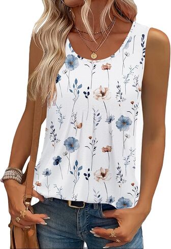 Zeagoo Womens Tank Tops Sleeveless Pleated Crew Neck Summer Tunic Tops Dressy Loose Fit Business Casual Blouses 2026 in Saudi Arabia