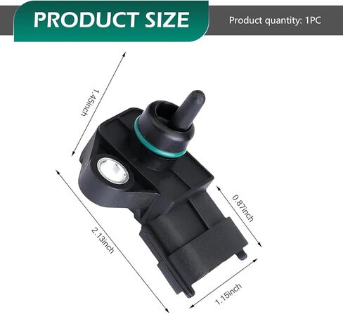 39300-2B100 Intake Manifold Absolute Pressure Sensor, MAP Sensor, 39300-2B000 39300-2B100 39300-03000 9470930501 Accessory, Compatible With Hyundai Cars (Black) in Saudi Arabia