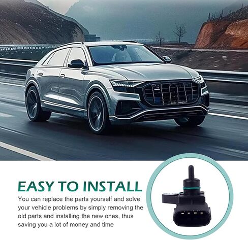 39300-2B100 Intake Manifold Absolute Pressure Sensor, MAP Sensor, 39300-2B000 39300-2B100 39300-03000 9470930501 Accessory, Compatible With Hyundai Cars (Black) in Saudi Arabia