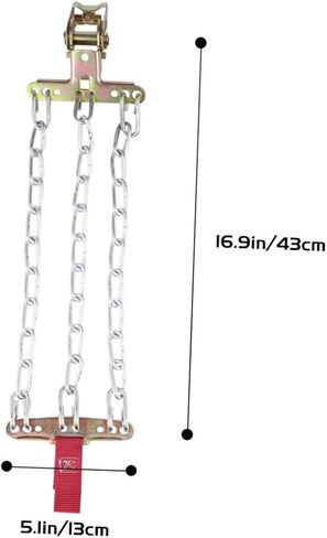Sosoport Universal Large Suv Snow Chains مجموعة 3 قطع مضادة للانزلاق لحزام الشتاء للسيارة للاستجابة السريعة للجليد والطين (235-265) لون عشوائي in Saudi Arabia
