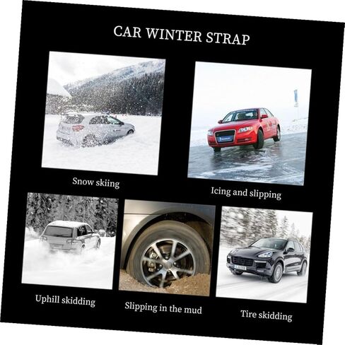 Sosoport Universal Large Suv Snow Chains مجموعة 3 قطع مضادة للانزلاق لحزام الشتاء للسيارة للاستجابة السريعة للجليد والطين (235-265) لون عشوائي in Saudi Arabia