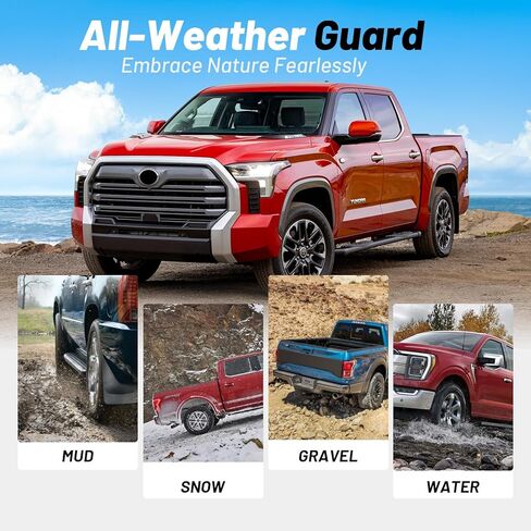 4 قطع من واقيات الطين مناسبة لـ 2022-2026 Toyota Tundra SR5/Limited/Platinum/1794 Edition/TRD Pro/Capstone، واقيات الطين الأمامية والخلفية، تركيب بدون حفر، حماية شديدة التحمل من جميع الأحوال الجوية in Kuwait