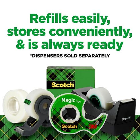 Scotch® Magic™ Invisible Tape, 1/2" x 1296", Clear, Pack of 3 Rolls in Saudi Arabia