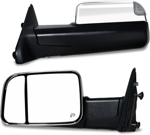 AERDM New towing mirror Black Housing with Temperature sensor fit 2009-2015 Ram 1500, 2010-2015 Ram 2500 3500 Towing Mirrors with Turn Signal, Puddle Lights in Saudi Arabia