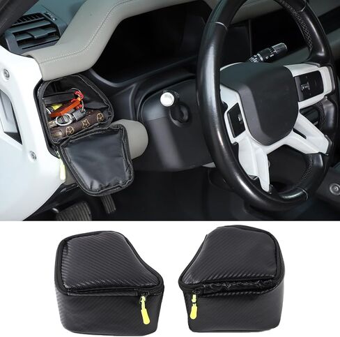 HIRUFAIT Car Storage Bag Compatible with Land Rover Defender 90 110 130 2020-2024, Steering Wheel Both Sides Storage Organizer Accessories Oxford Cloth 2PCS in Saudi Arabia