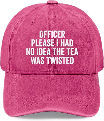 Officer Please i had no idea The Tea was Twisted hat Fish hat Womens Bucket hat Gifts for Her Golf Cap Rose red in Saudi Arabia
