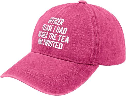 Officer Please i had no idea The Tea was Twisted hat Fish hat Womens Bucket hat Gifts for Her Golf Cap Rose red in Saudi Arabia