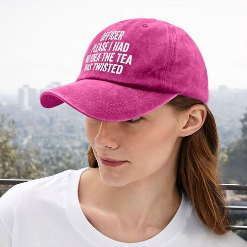 Officer Please i had no idea The Tea was Twisted hat Fish hat Womens Bucket hat Gifts for Her Golf Cap Rose red in Saudi Arabia