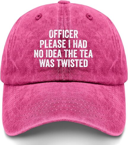 Officer Please i had no idea The Tea was Twisted hat Fish hat Womens Bucket hat Gifts for Her Golf Cap Rose red in Saudi Arabia