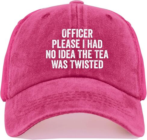 Officer Please i had no idea The Tea was Twisted hat Fish hat Womens Bucket hat Gifts for Her Golf Cap Rose red in Saudi Arabia
