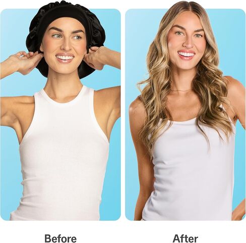 قبعة نوم من الساتان من GIMME Beauty Sweet Dreams للشعر المتوسط ​​- أسود، عدد 1 in Kuwait