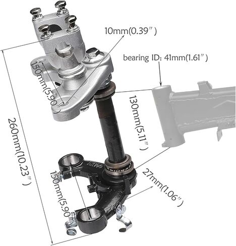 طقم تعليق شوك أمامي 27 مم مع رافعة مقود شجرة ثلاثية لـ CRF50 XR50 TTR50 PW50 70cc 90cc 110cc الدراجات الترابية دراجات صغيرة Go Kart Pit Bike in Saudi Arabia
