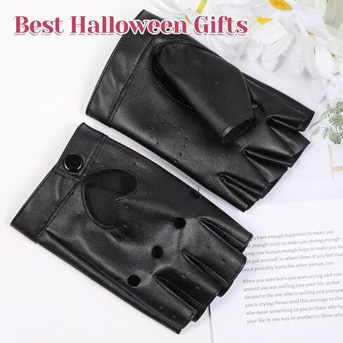 1 Pair of PU Faux Leather Dance Gloves Black Fingerless Gloves Outdoor Sports Goth Cosplay Heart Cutout Punk Driving Performance Stylish Fingerless Glove for Women Cosplay Halloween Costume in Saudi Arabia
