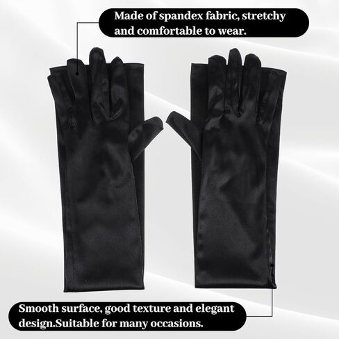 1 Pair Long Opera Party Gloves 1920s Satin Tea Party Stretchy Elbow Length Gloves for Women Masquerade Mask Opera Bridal Long Formal Evening Dress Carnival Halloween Costumes in Saudi Arabia