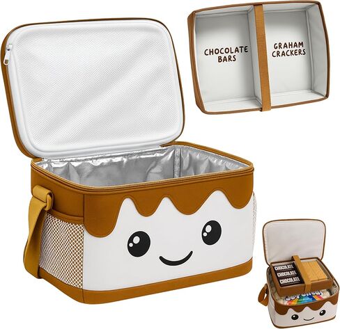 شركة S'MORES - علبة S'mores مع منظم صينية، مجموعة صندوق Smores Snackle Box لمستلزمات S'mores، وإكسسوارات التخييم in Saudi Arabia