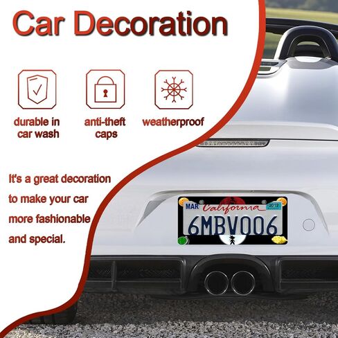 Anime Dragon License Plate Frames，Anime Ball Car Accessories for Women & Men，Cute License Plate Holder，Aluminum License Plate Frame Fits Standard US Vehicles Size 12.2 x 6 Inch (Black-2pcs) in Saudi Arabia