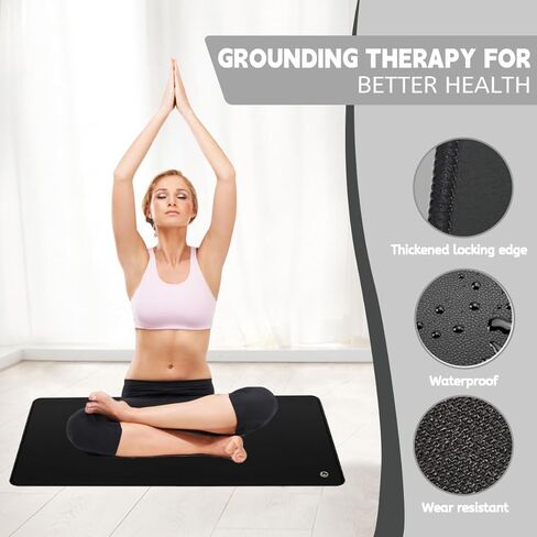 LOYDBDT Grounding Mat with 15ft Grounding Cord,Grounding Bed Mat,Ultra Soft PU Leather,Grounding Therapy Improve Health,Grounding Foot Mat,Relieve Anxiety and Pain,11.8x39inches in Kuwait