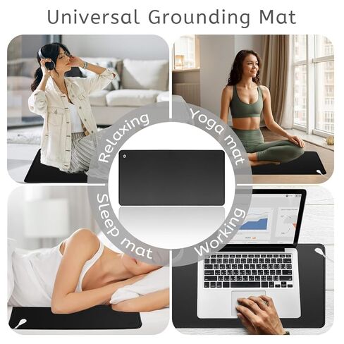 LOYDBDT Grounding Mat with 15ft Grounding Cord,Grounding Bed Mat,Ultra Soft PU Leather,Grounding Therapy Improve Health,Grounding Foot Mat,Relieve Anxiety and Pain,11.8x39inches in Kuwait