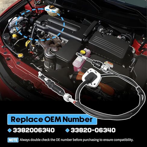 33820-06340 ناقل حركة أوتوماتيكي كابل التحول صالح لتويوتا كامري 2007-2011 قاعدة LE SE XLE الهجين سيدان 2.4L 3.5L شيفتر كابل التحكم Assy يستبدل 33820-33200 33820-06140 in Kuwait
