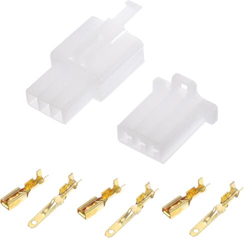 3 Pin Car Electrical Wire Connector Plug Kits Waterproof 2.8 Series Male Female Cable Terminal Housing Plastic Copper White in Saudi Arabia